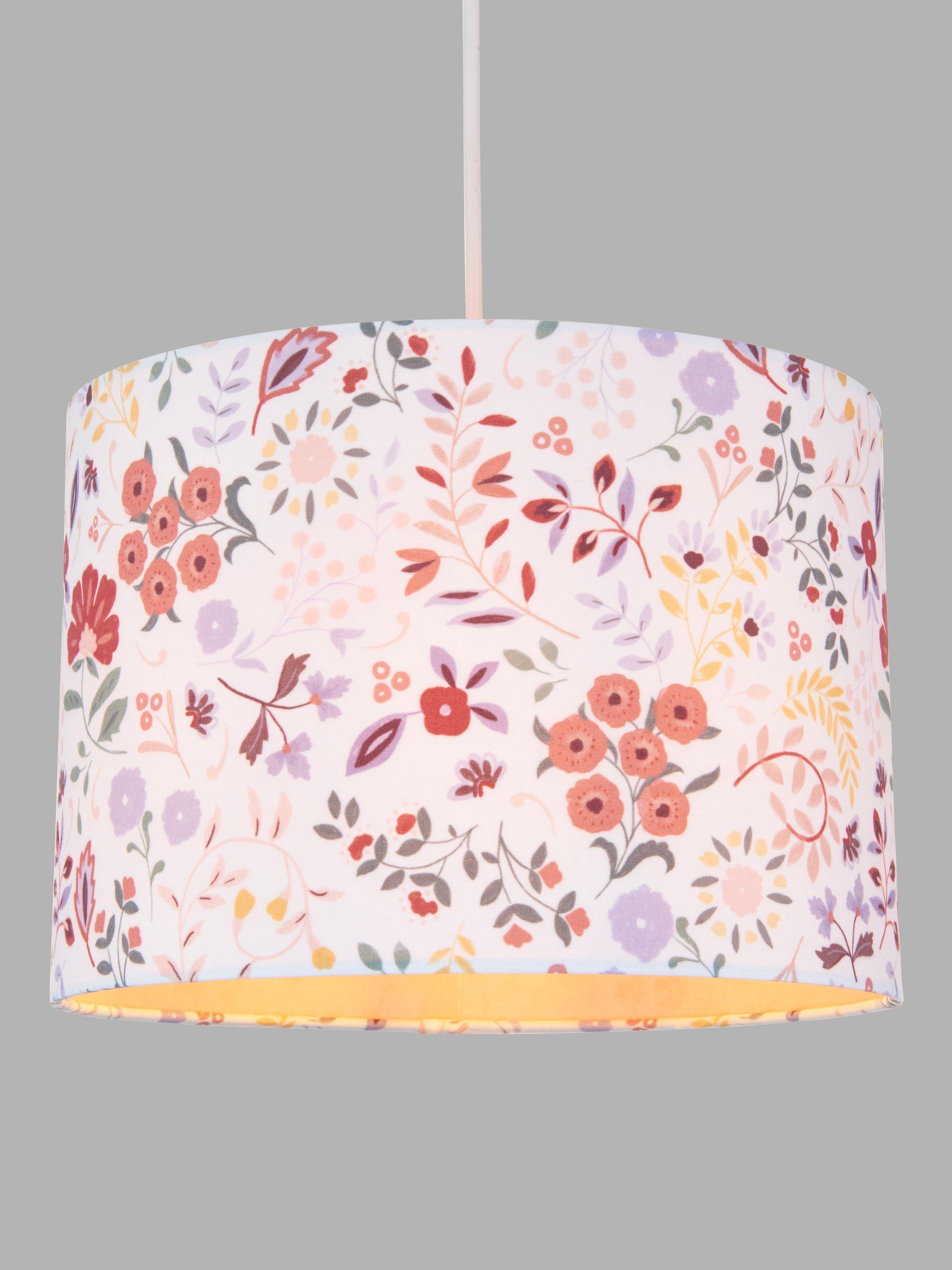 John Lewis Flower Garden Lamp & Ceiling Shade, Pink/Multi