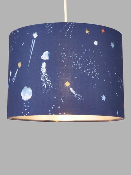 John Lewis Rockets Lamp & Ceiling Shade, Blue