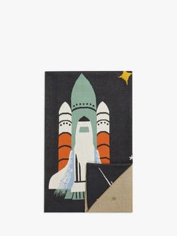 John Lewis Outer Space Pure Cotton Throw - view 2, Blue