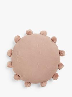 John Lewis Round Pom Cushion, Plaster