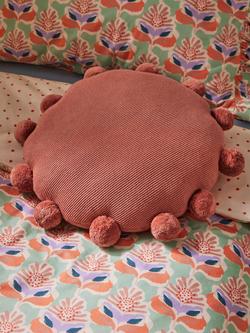 John Lewis Round Pom Cushion - view 2, Plaster