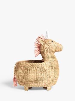 John Lewis Kids' Unicorn Water Hyacinth Storage Basket, Natural