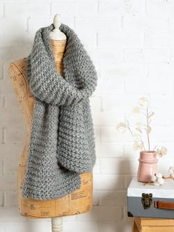 Wool Couture Lucy and Laurence Scarf Beginners Knitting Kit, Grey