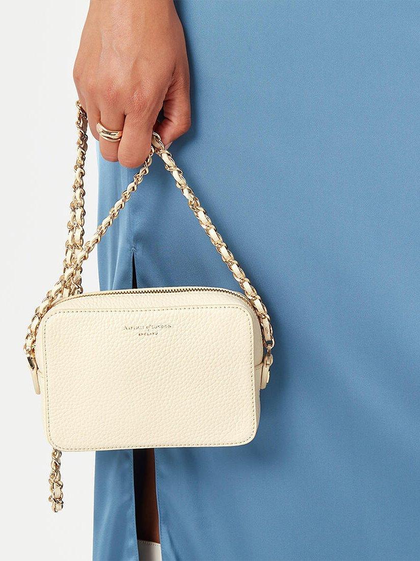 Product image 7 of 7, which shows Aspinal of London Milly Pebble Leather Cross Body Bag, Ivory