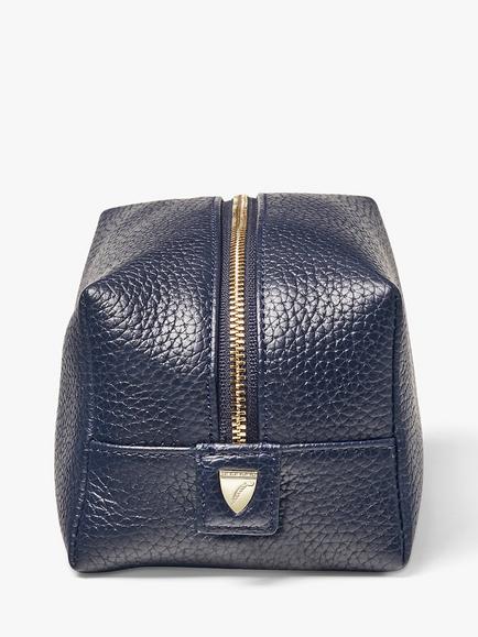 Aspinal of London Medium Leather London Case Toiletries Bag - view 2, Navy