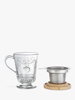 La Rochère Versailles Glass Tea Infuser Mug with Bamboo Lid, 275ml, Clear/ Natural - view 2, Clear