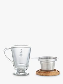 La Rochère Abeille Bee Glass Tea Infuser Mug with Bamboo Lid, 275ml, Clear/ Natural - view 2, Clear/ Natural