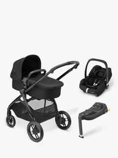 Maxi-Cosi Zelia3 Luxe Travel System + Cabriofix I Size & Base Pushchair Bundle, Twillic Black