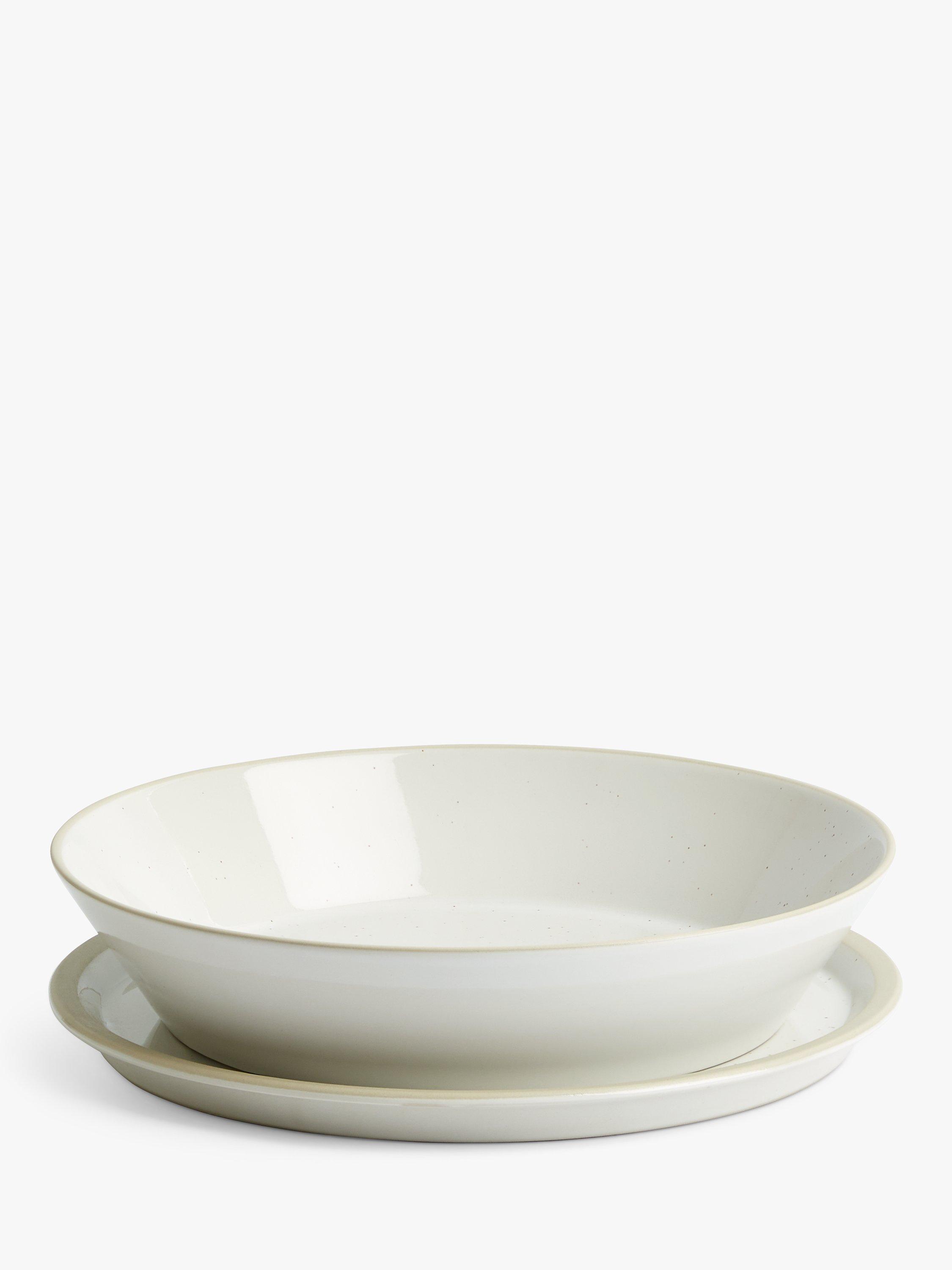 Royal Doulton Urban Dining Stoneware Dinner Plate & Bowl Set, Set of 4, White