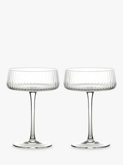 Anton Studio Designs Empire Glass Champagne Saucer, Set of 2, 250ml, Clear