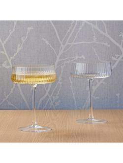 Anton Studio Designs Empire Glass Champagne Saucer, Set of 2, 250ml - view 2, Clear
