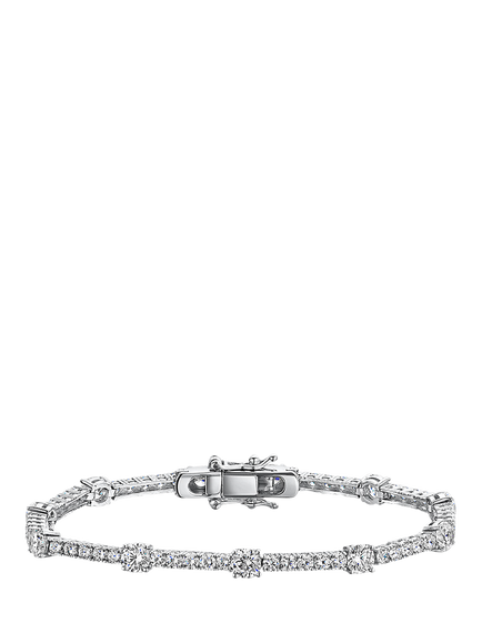 Jools by Jenny Brown Mixed Size Cubic Zirconia Tennis Bracelet, Silver, Silver