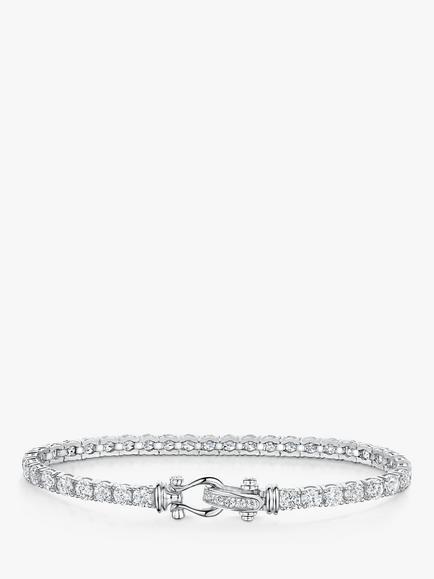 Jools by Jenny Brown 37 Stone Cubic Zirconia Tennis Bracelet, Silver