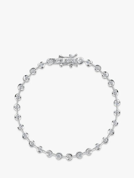 Jools by Jenny Brown Cubic Zirconia Round Link Tennis Bracelet, Silver, Silver