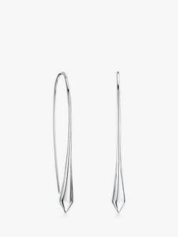 Jools by Jenny Brown Diamond Tip Drop Hook Earrings, Silver, Silver