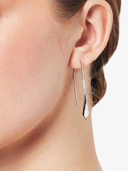 Jools by Jenny Brown Diamond Tip Drop Hook Earrings, Silver - view 2, Silver