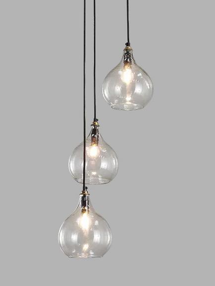 nkuku Ziva Glass Cluster Pendant Light, Clear