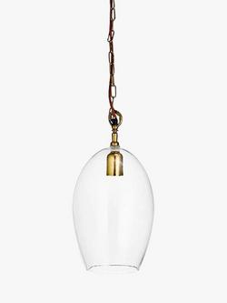 nkuku Otoro Oval Glass Pendant Light - view 2, Clear