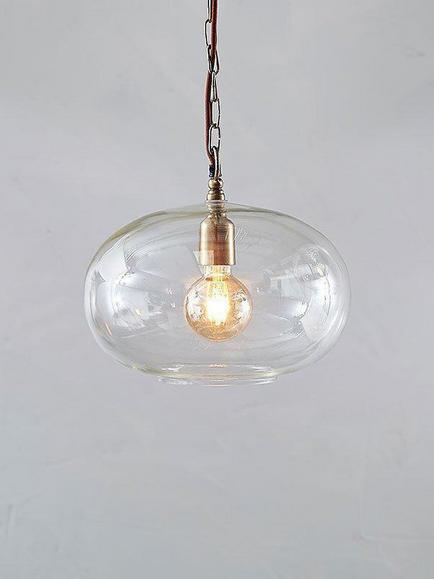 nkuku Otoro Glass Round Pendant Light, Small - view 2, Clear