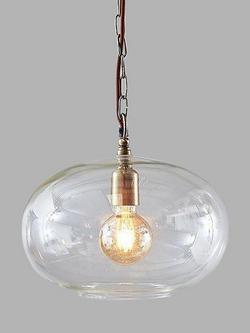 nkuku Otoro Glass Round Pendant Light, Small, Clear