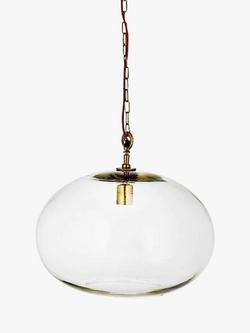nkuku Otoro Round Glass Pendant Light, Large - view 2, Clear