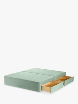 John Lewis Pocket Sprung 4 Drawer Storage Divan Base, Small Double, Deep Velvet Eau De Nil