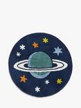 John Lewis Outer Space Saturn Cotton Rug, Dia.100cm, Blue