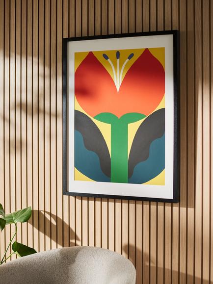 John Lewis Eija Vehvilainen 'June Flower' Framed Print, 80 x 60cm, Red/Multi - view 2, Red/Multi