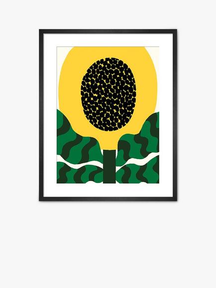 John Lewis Eija Vehvilainen 'August Flower' Framed Print, 80 x 60cm, Yellow/Multi, Yellow/Multi