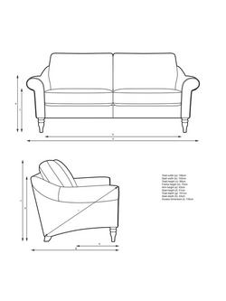 John Lewis Camber Large 3 Seater Sofa, Light Leg - view 2, Trio Stripe