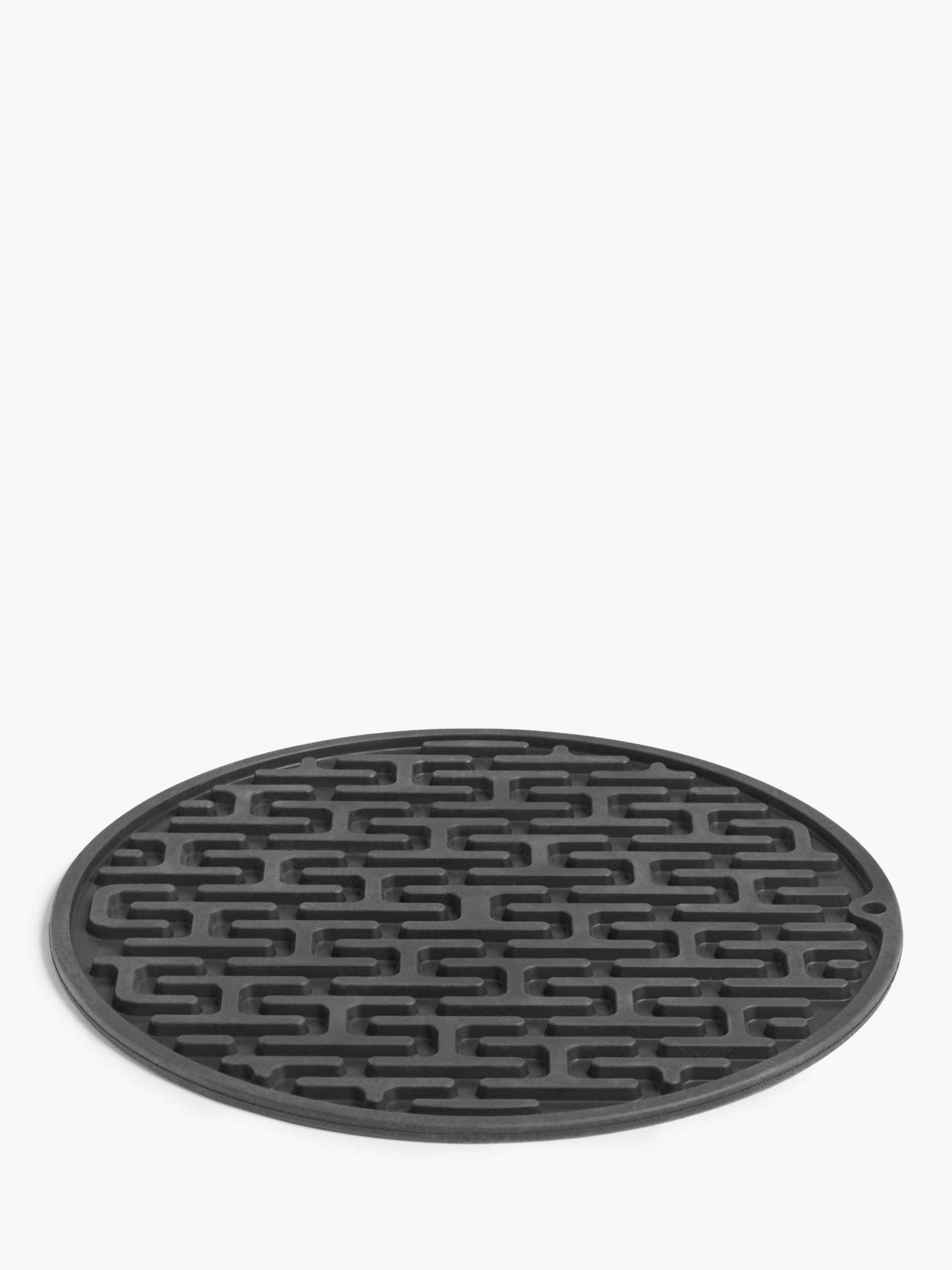 John Lewis Round Silicone Trivet, Black