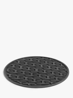John Lewis Round Silicone Trivet, Black, Black