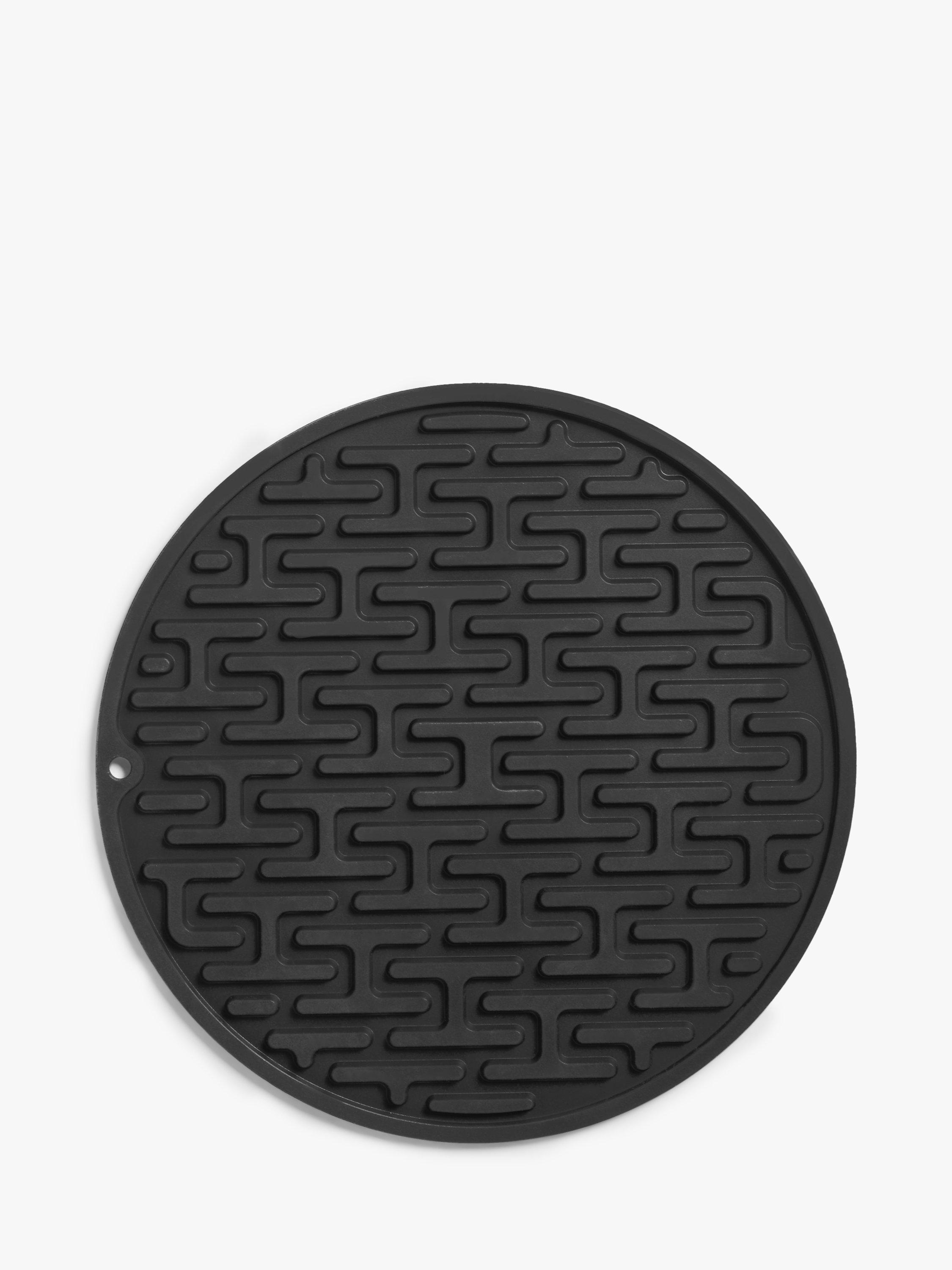 John Lewis Round Silicone Trivet, Black