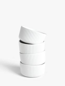 John Lewis Porcelain Ramekins, Set of 4, White, White