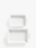 John Lewis Porcelain Rectangular Roasters, Set of 2, White