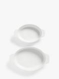 John Lewis Porcelain Oval Roasters, Set of 2, White