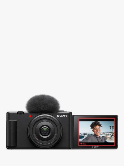 Sony ZV-1F Compact Vlogging Camera with 20mm Lens, 4K Ultra HD, 20.1MP, Wi-Fi, Bluetooth, 3” Vari-Angle Touch Screen, Black, Black