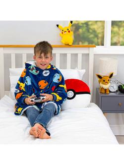 Pokémon Hugzee Oversized Fleece Hooded Blanket, Blue/Multi - view 2, Blue/Multi