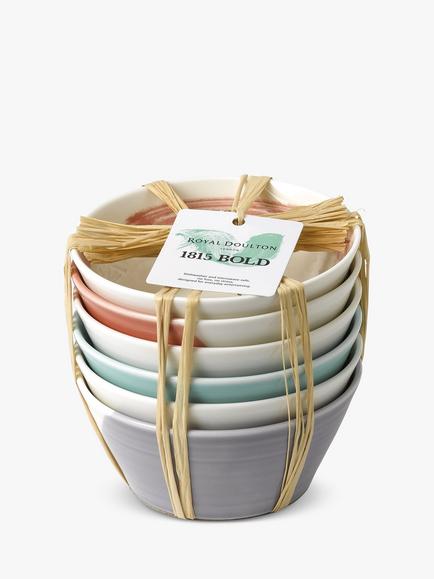 Royal Doulton 1815 Bold Porcelain Small Bowl, Set of 6, 11cm, Assorted, Assorted