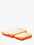 Le Creuset Stoneware Rectangular Oven Dish, Set of 2, Volcanic