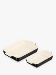 Le Creuset Stoneware Rectangular Oven Dish, Set of 2, Satin Black