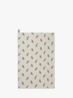 Sophie Allport Olive Linen Tea Towel, Green/Brown, Green/Brown