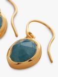 Monica Vinader Siren Wire Drop Earrings, Gold/Aquamarine