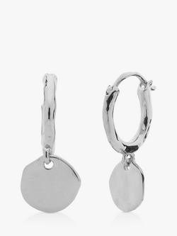 Monica Vinader MV Siren™ Muse Disc Mini Huggie Earrings, Silver