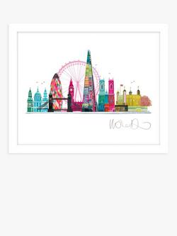 John Lewis Ilona Drew 'London Skyline' Framed Print, 26 x 32cm, Multi, Multi