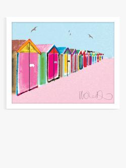 John Lewis Ilona Drew 'Brighton Beach Huts' Framed Print, 26 x 32cm, Multi, Multi