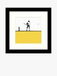 John Lewis Jacky Al-Samarraie Cricket Framed Print, 33.5 x 33.5cm, Yellow/Multi