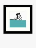 John Lewis Jacky Al-Samarraie Cycling Framed Print, 33.5 x 33.5cm, Blue/Multi