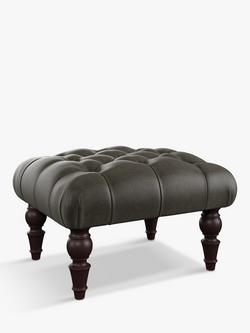 Tetrad Aughton Leather Footstool, Galveston Slate