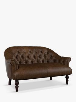 Tetrad Aughton Petite 2 Seater Leather Sofa, Galveston Bark
